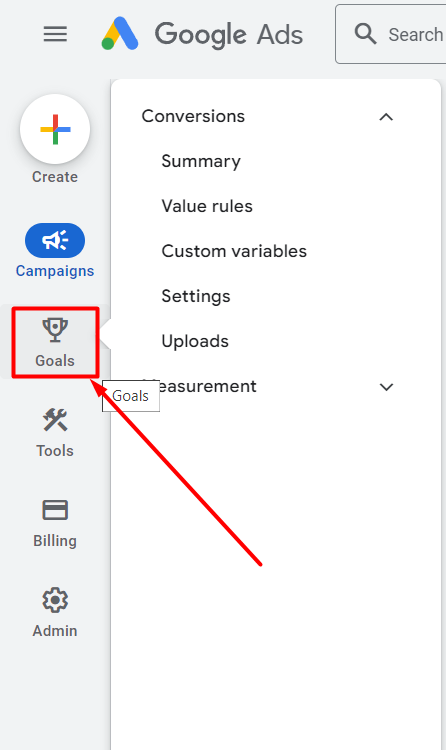 goals in google ads